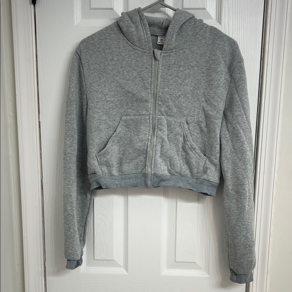 SHEIN Other - NWOT Girls Grey Crop Hoodie Size 16Y Teen Tween Sweatshirt